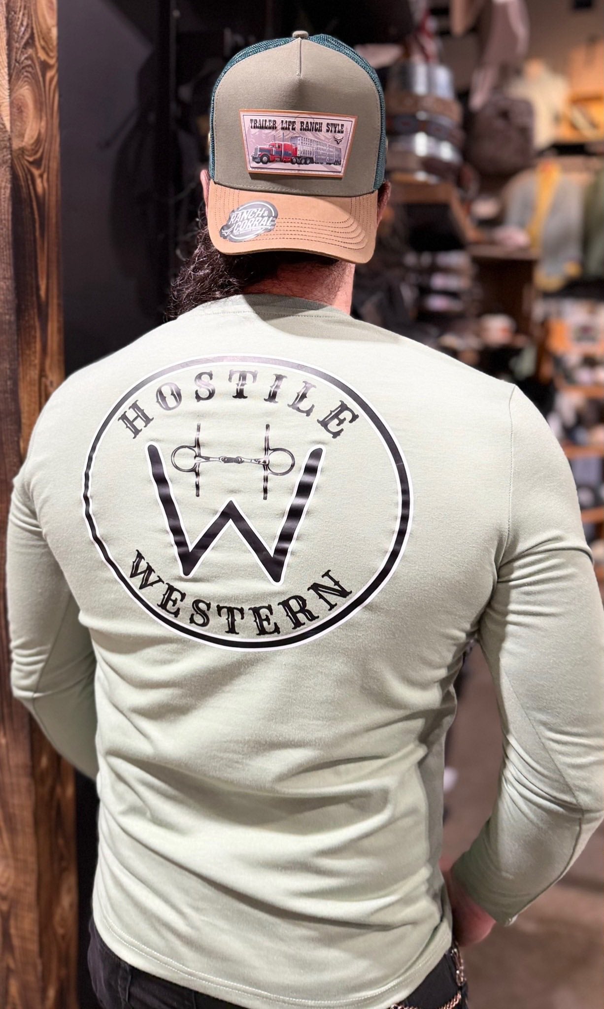 Chandail manches longues imprimé dos- Hostile Western