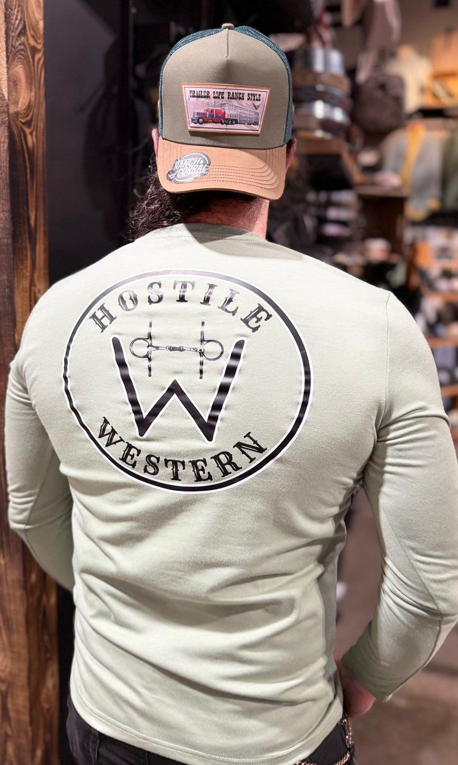 Chandail manches longues imprimé dos- Hostile Western
