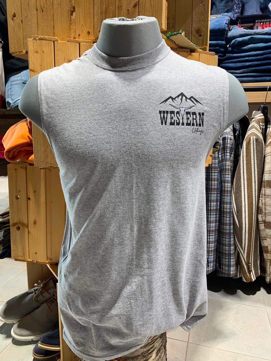 Haut sans manche Homme | Gris Tête de boeuf | Western Clothings