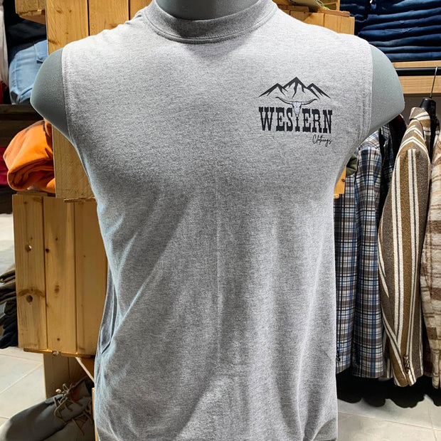 Haut sans manche Homme | Gris Tête de boeuf | Western Clothings