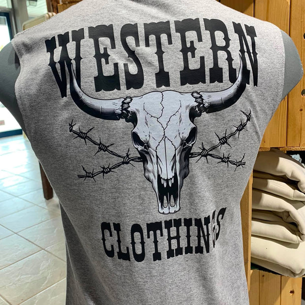 Haut sans manche Homme | Gris Tête de boeuf | Western Clothings