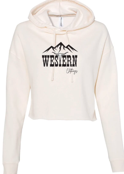 Hoodie Crop Top Femme | Beige | Western Clothings