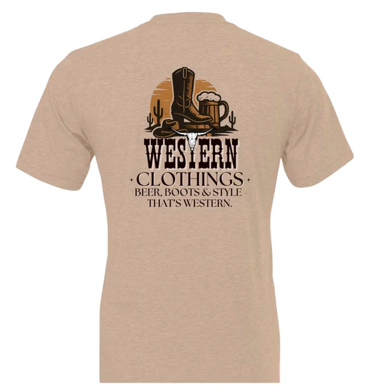 T-shirt Homme | Imprimé Beige | Western Clothings