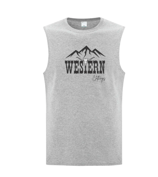 Haut sans manche Homme | Gris montagne | Western Clothings