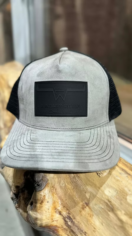 Casquette en suède à patch en cuir Hostile Western
