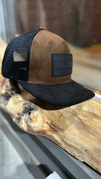 Casquette en suède à patch en cuir Hostile Western
