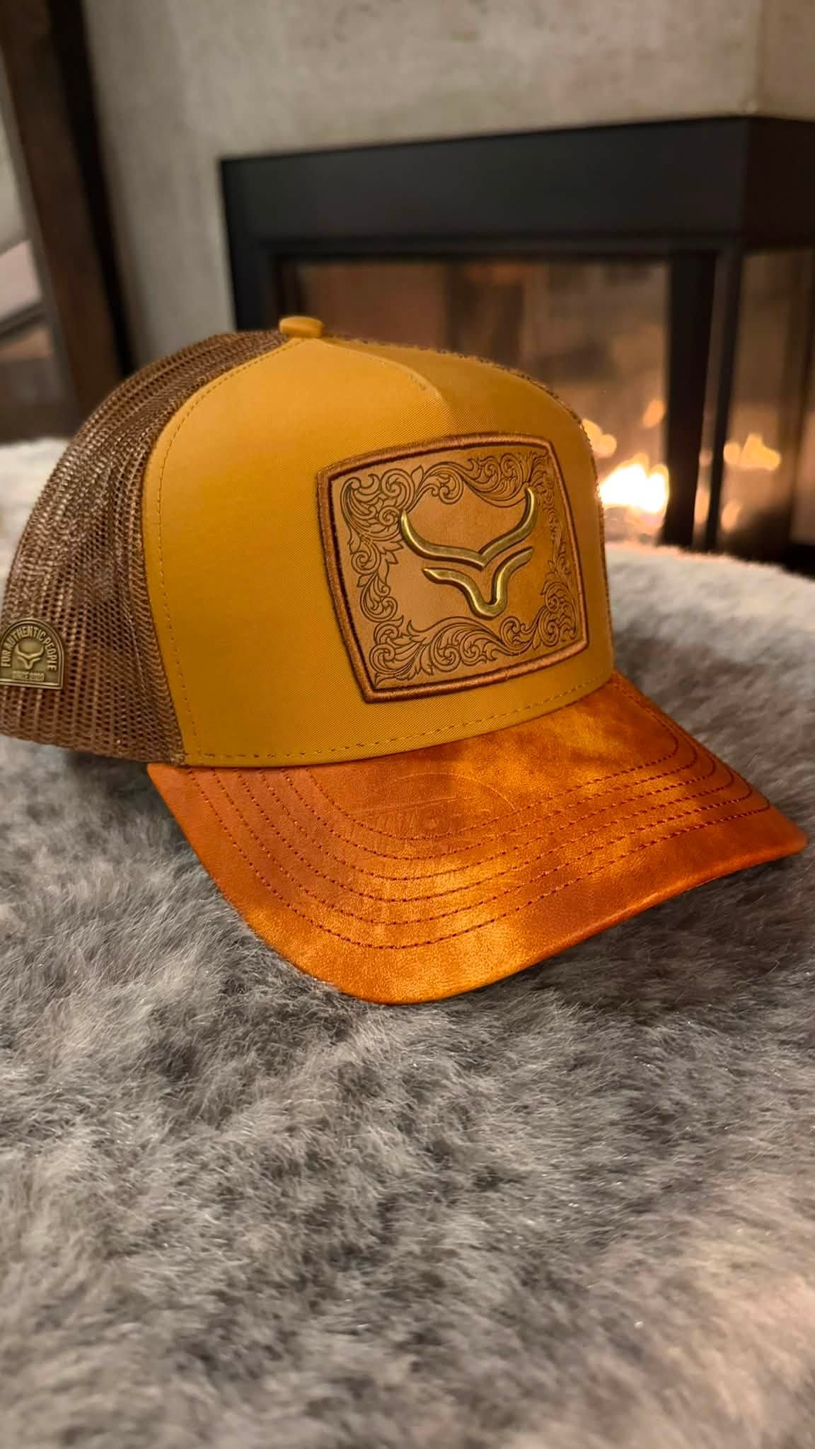 Casquette à patch en cuir par Ranch & Corral