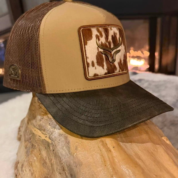 Casquette Peau de vache|  Beige & brun | Ranch & Corral