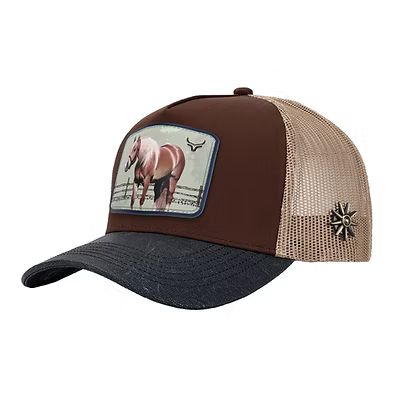 Casquette en cuir à patch brodé cheval Ranch & Corral