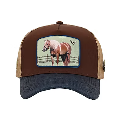 Casquette en cuir à patch brodé cheval Ranch & Corral