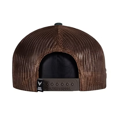 Casquette en cuir brodé à logo métallique Ranch & Corral