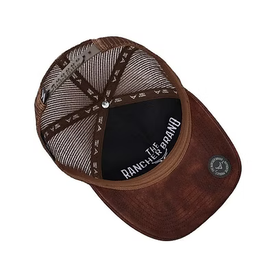 Casquette en cuir brodé à logo métallique Ranch & Corral