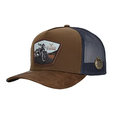 Casquette en cuir et patch brodé moto Ranch & Corral