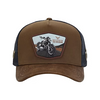 Casquette en cuir et patch brodé moto Ranch & Corral