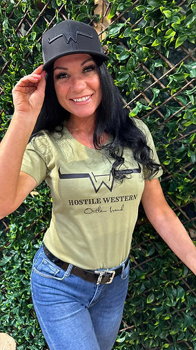 Casquette noire à trou pour queue de cheval Hostile Western