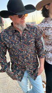Chemise country Noir à motifs géométriques Shack Story