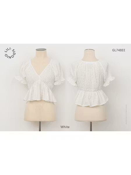 Crop Top pour femme | Broderie anglaise Blanc| Molly Bracken
