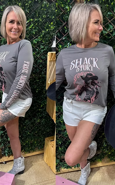 Haut manches longues imprimé cowgirl Shack Story