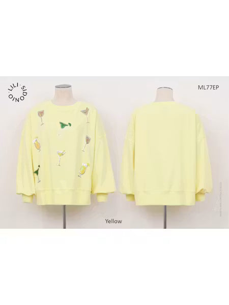 Sweat-shirt Cotton pour femme | Jaune| Molly Bracken