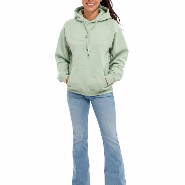 Hoodie embossé pour femme | Menthe | Shack Story