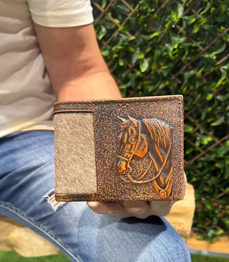 Portefeuille en peau de bovin Ranch & Corral