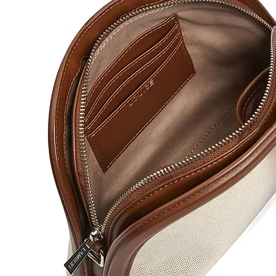 Le Louise | Sac à main 2-en-1 en canevas hazelnut | Lambert