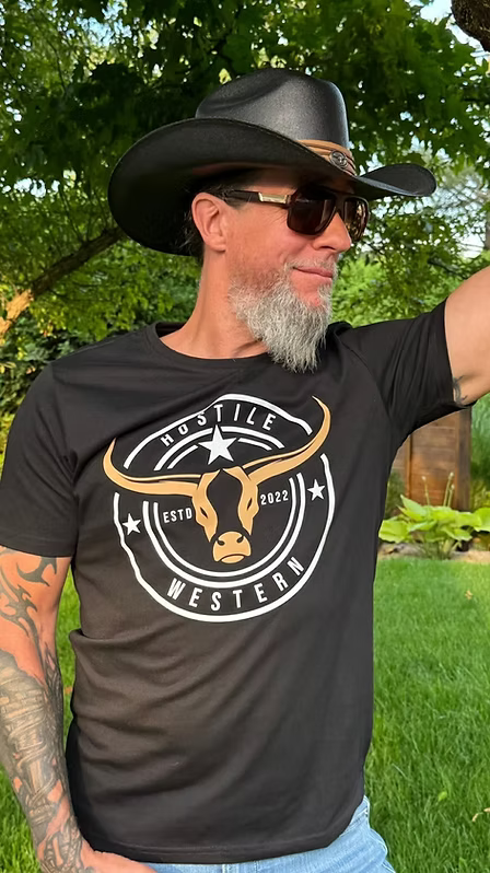 T-shirt imprimé à logo circulaire Hostile Western
