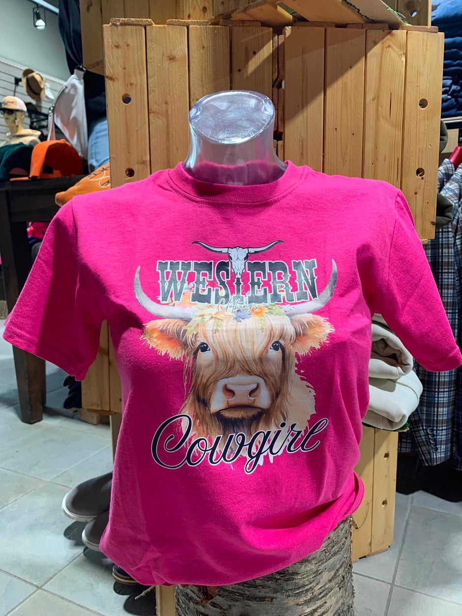 T-shirt vache Femme | Rose | Western Clothings