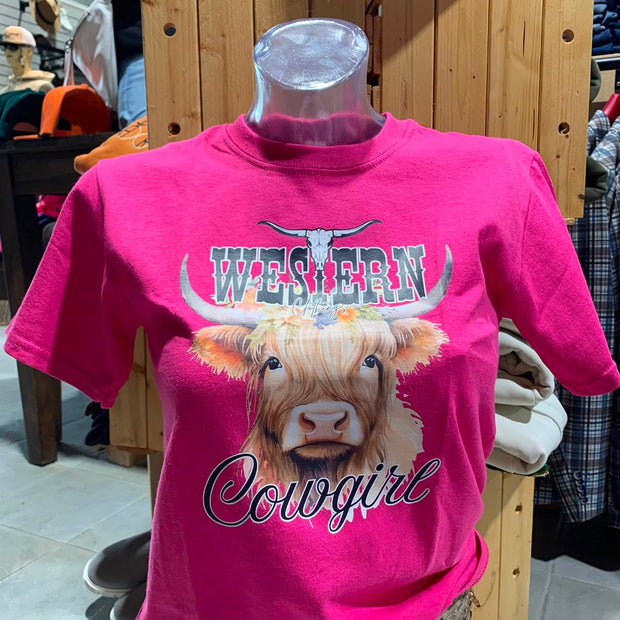 T-shirt vache Femme | Rose | Western Clothings