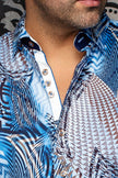 BADESIS(SS) | Chemise Tissée Bleu pour hommes | Au Noir