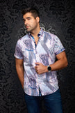 BADESIS(SS) | Chemise Tissée Rose pour hommes | Au Noir