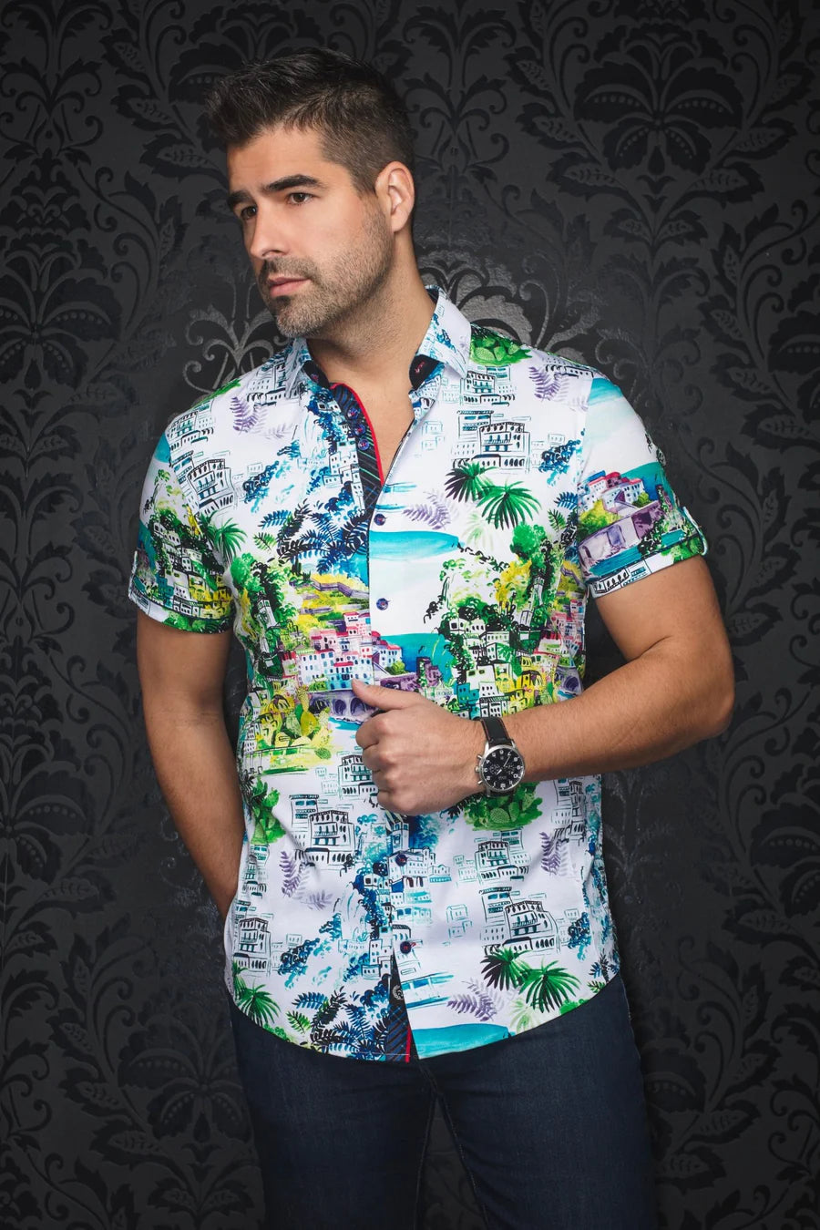 ELSTER | Chemise Tricot Extensible Blanc pour homme | Au Noir