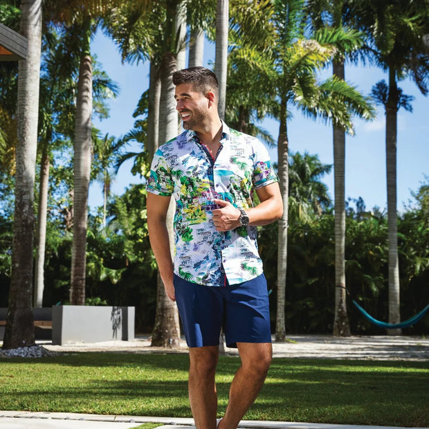 ELSTER | Chemise Tricot Extensible Blanc pour homme | Au Noir