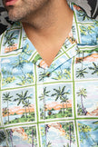 PALMBEACH | Chemise Flat Collar Olive pour hommes | Au Noir