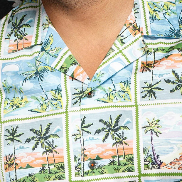 PALMBEACH | Chemise Flat Collar Olive pour hommes | Au Noir