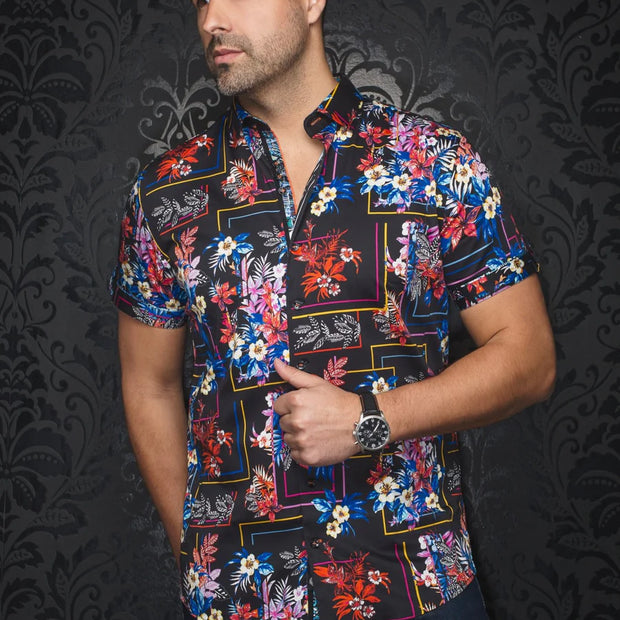 KAOPLEI | Chemise Extensible pour homme Noir | Au Noir