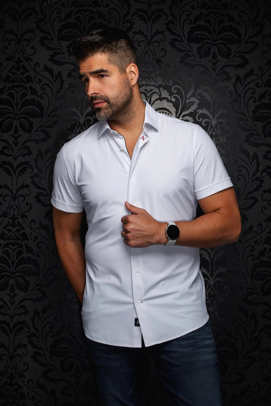 NICK STRP | Chemise manche courte Blanche | Au Noir