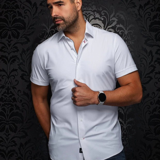 NICK STRP | Chemise manche courte Blanche | Au Noir