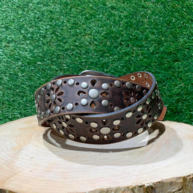 Ceinture Femme| Noir avec détails argenté | NaturalReflections