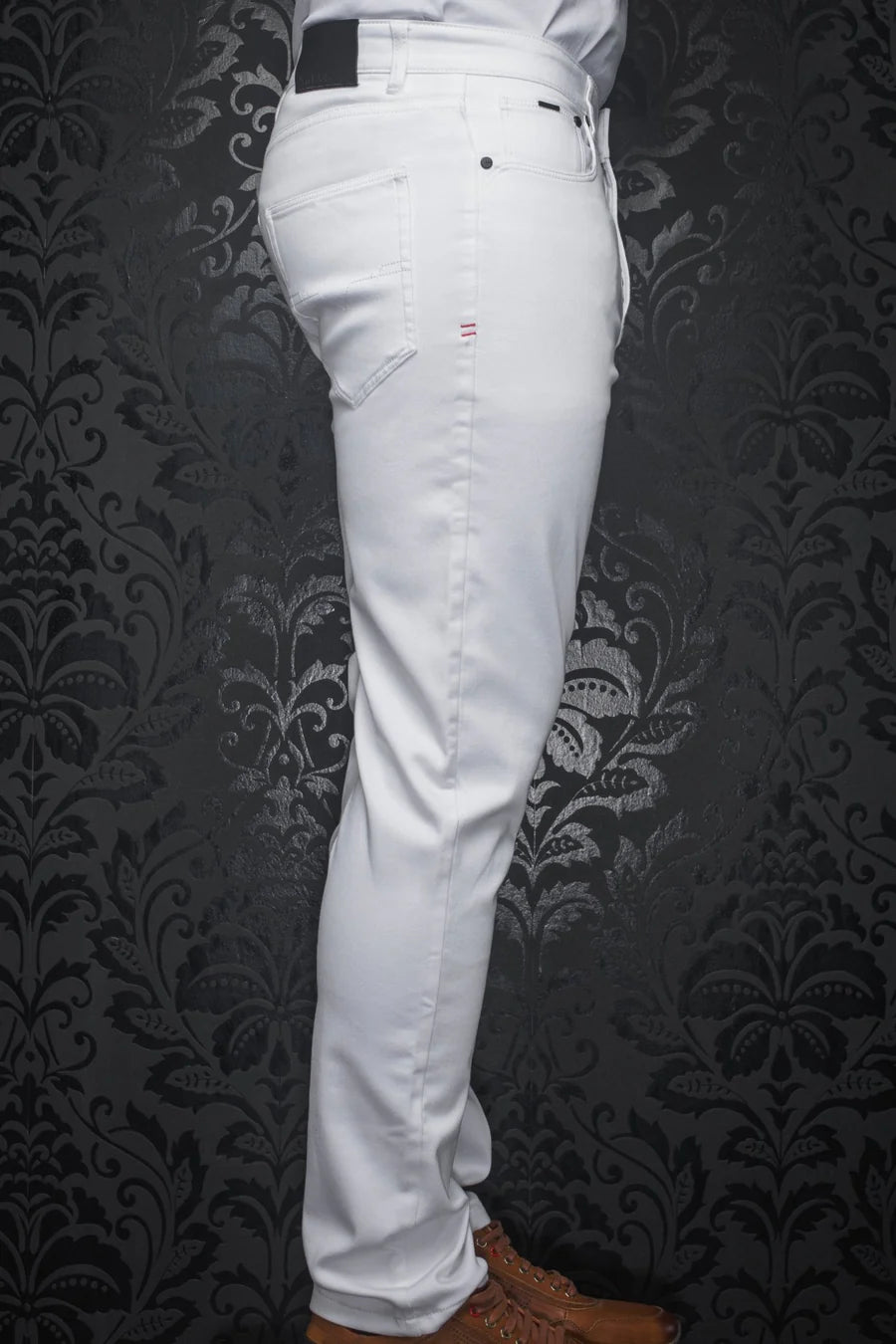 JOHNNY-SKC | Jeans Étroit pour homme Blanc | Au Noir