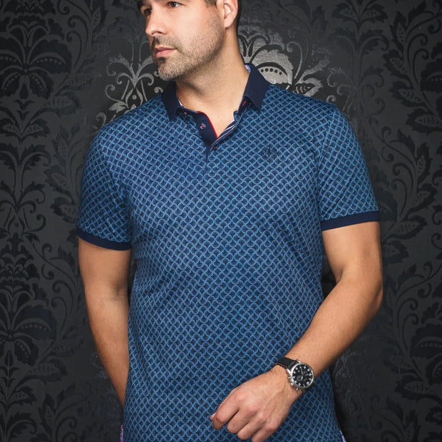 AVESTA | Polo Imprimé pour homme Marin | Au Noir