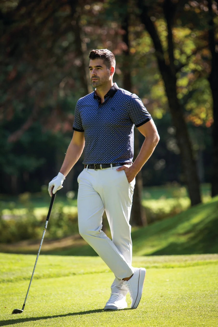 AVESTA | Polo Imprimé pour homme Marin | Au Noir