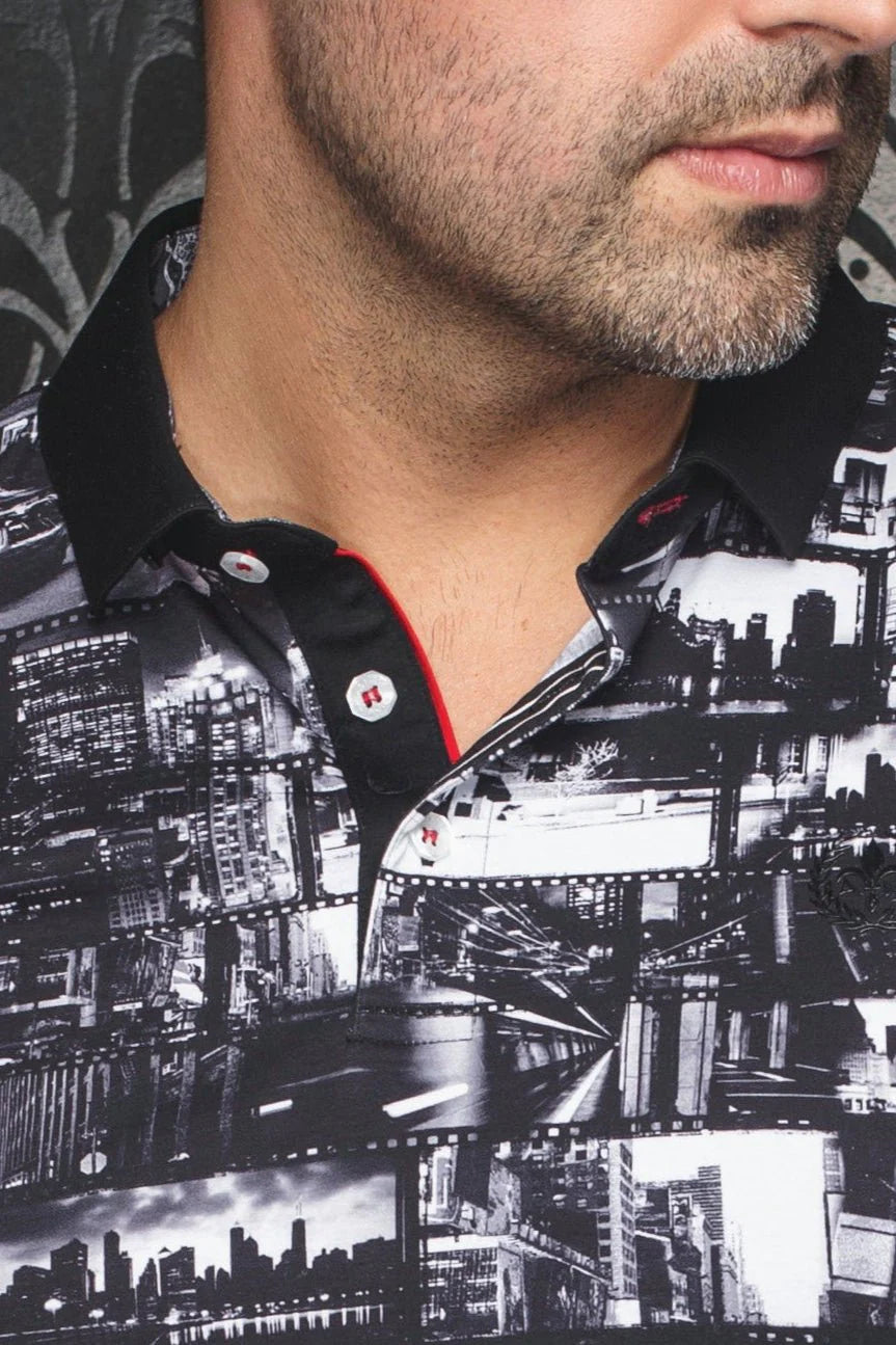 BROADWAY | Polo imprimé pour homme Noir | Au Noir