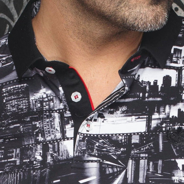 BROADWAY | Polo imprimé pour homme Noir | Au Noir