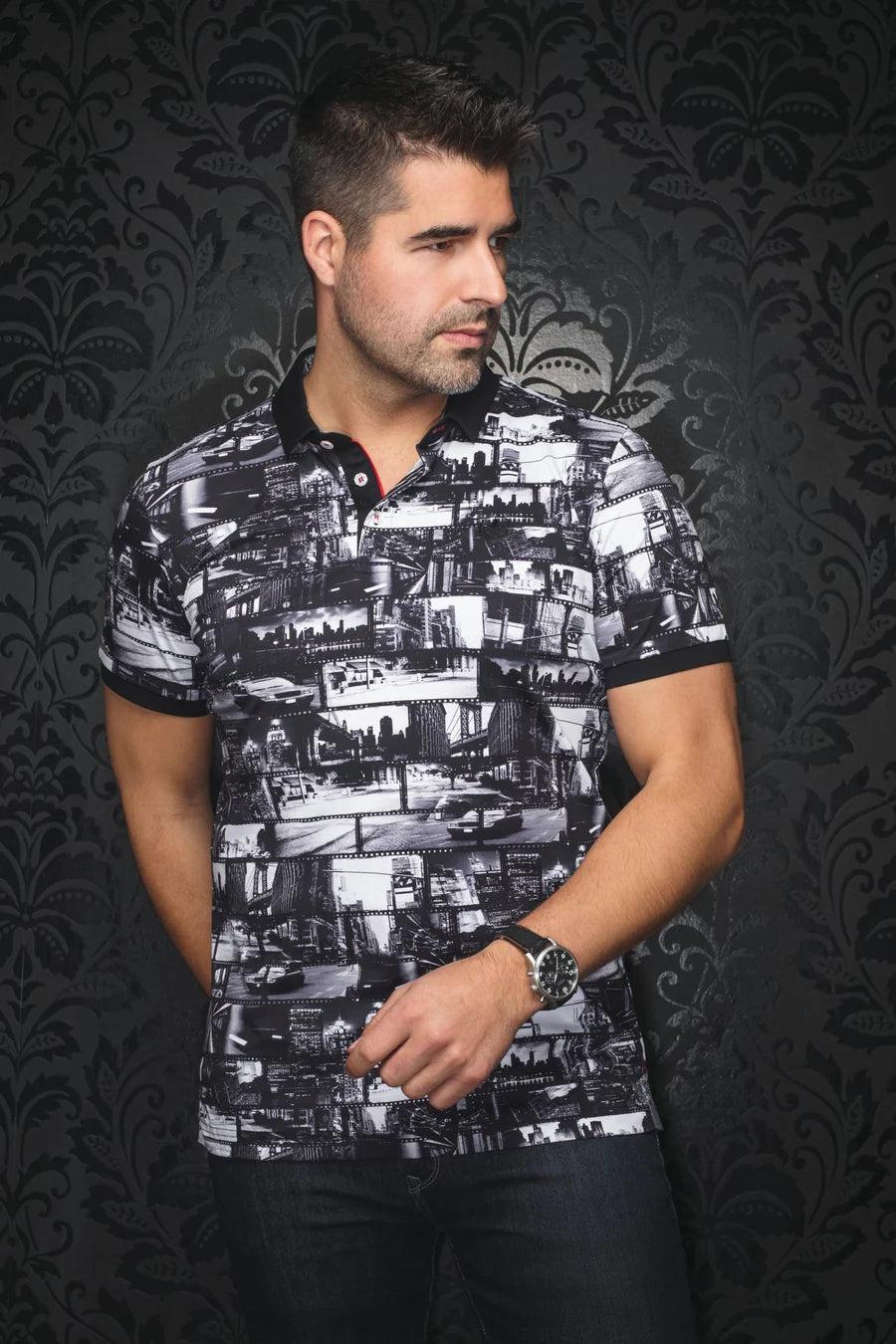 BROADWAY | Polo imprimé pour homme Noir | Au Noir