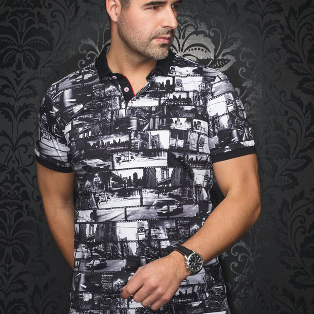 BROADWAY | Polo imprimé pour homme Noir | Au Noir