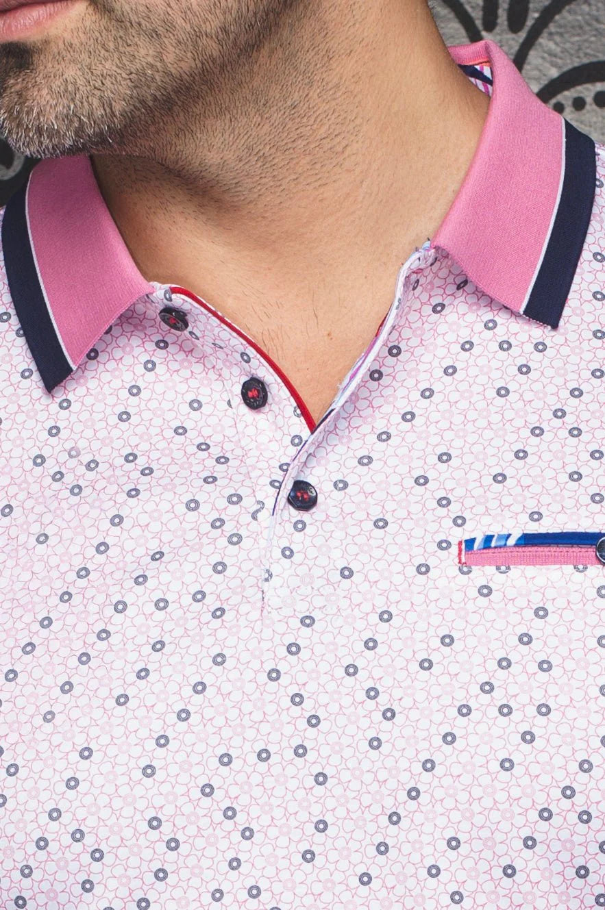 BRYLEE | Polo Imprimé pour homme Fushia | Au Noir