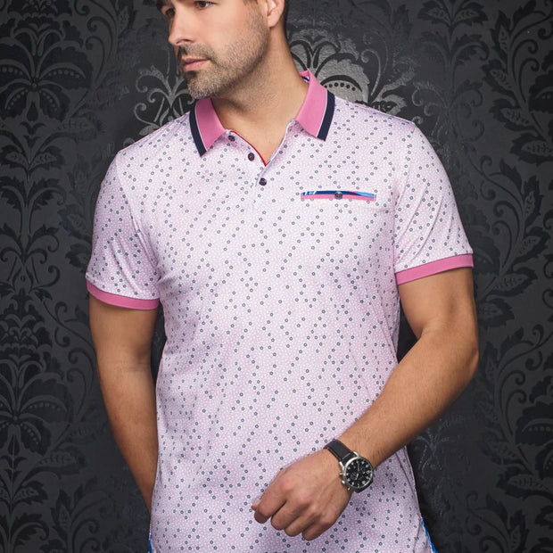 BRYLEE | Polo Imprimé pour homme Fushia | Au Noir