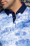 DRAINTREE | Polo Imprimé pour homme Bleu Pâle | Au Noir