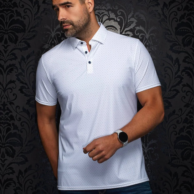 RAPHY NDL | Polo Nylon Extensible pour homme Blanc | Au Noir